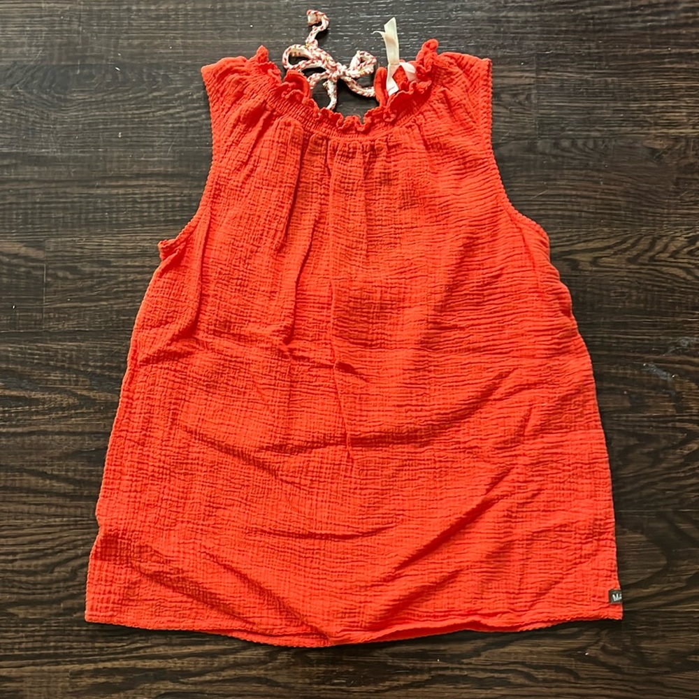 Matilda Jane cotton gauze tank top coral red medium m